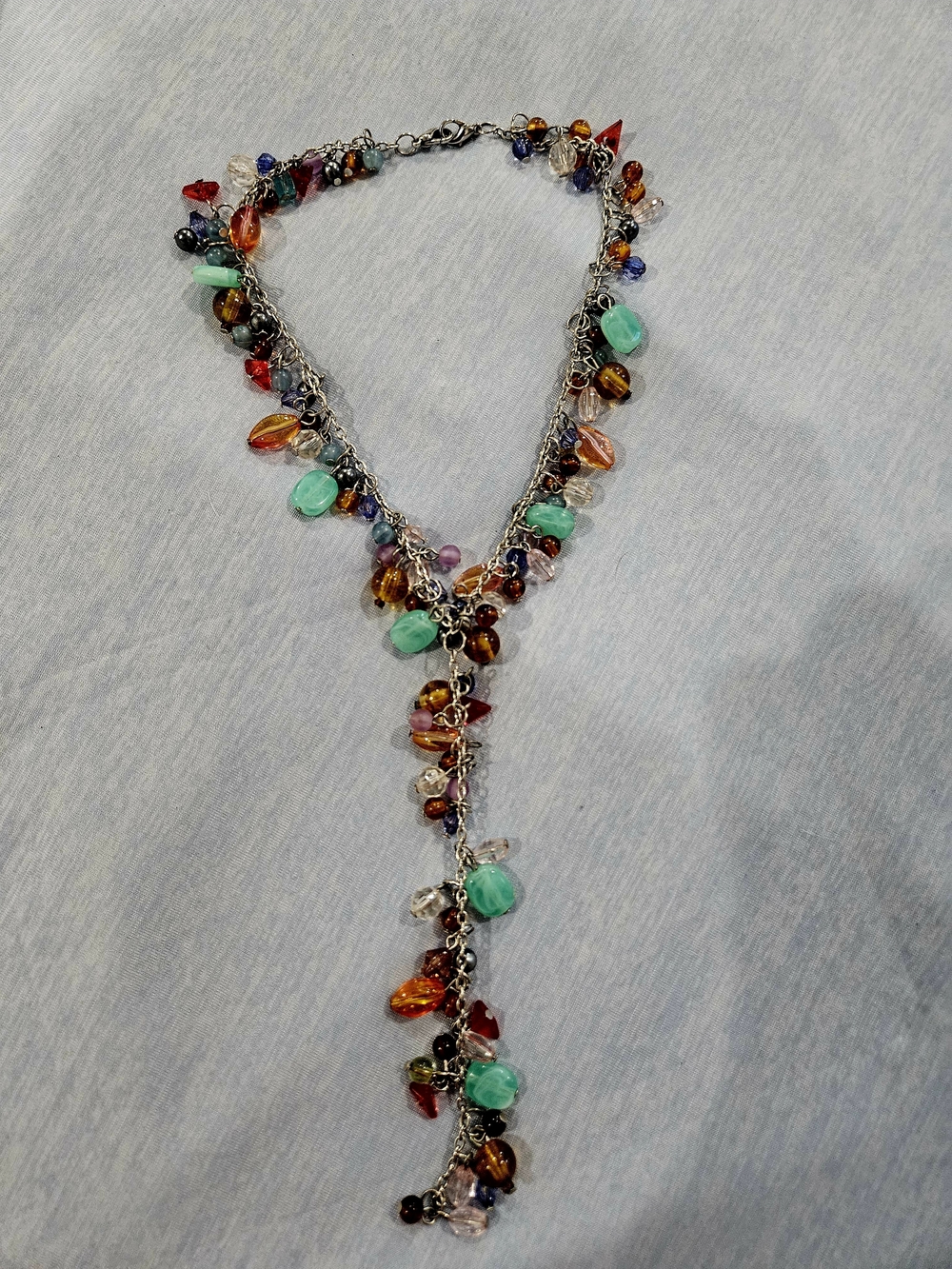 Multicolor Beaded Lariat Necklace - Women Jewelry